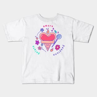 Amore, passione, e gelato Kids T-Shirt